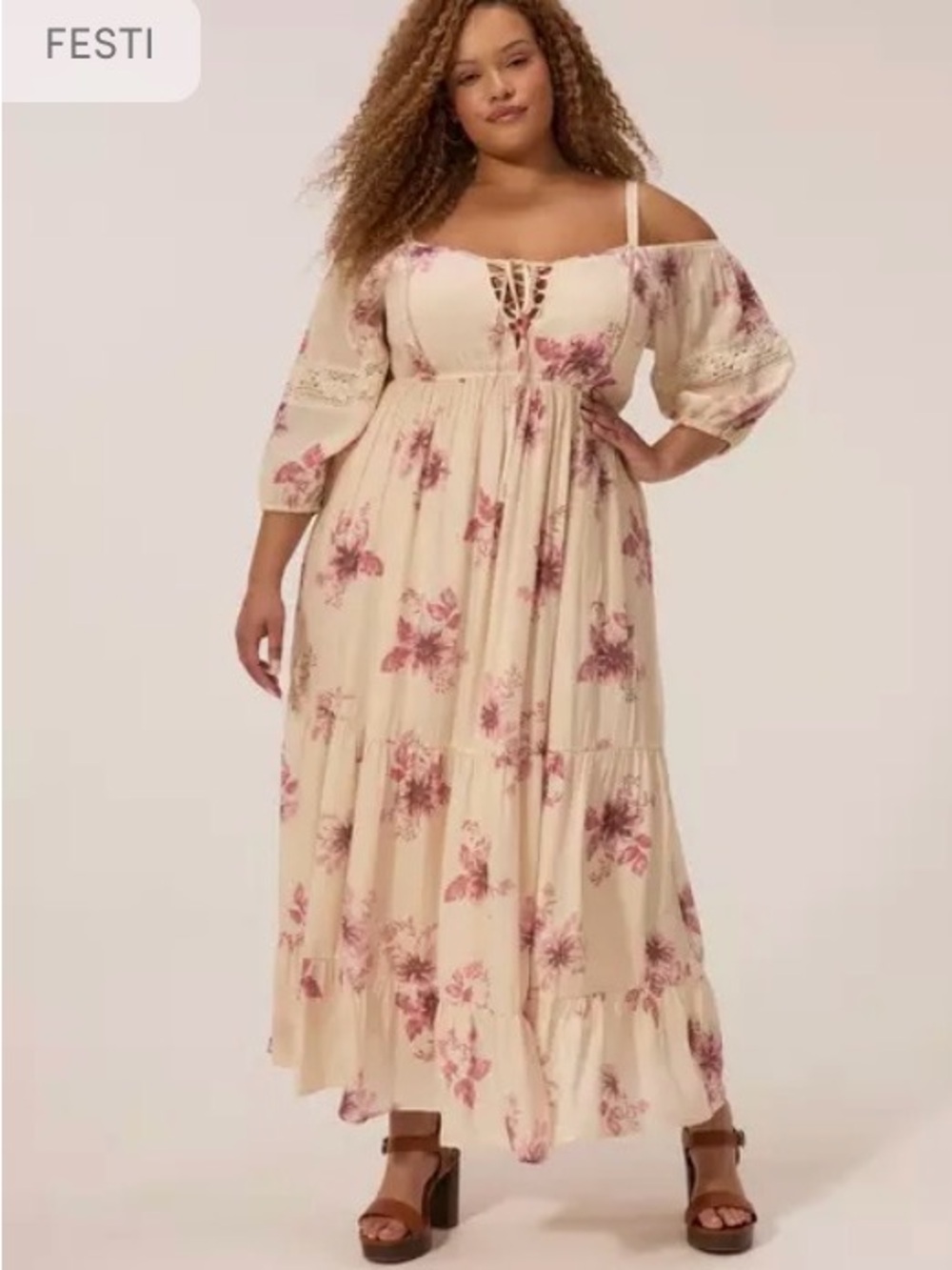 NWT Torrid FESTI Cold Shoulder Maxi Dress